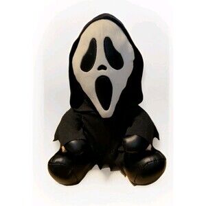 Ghost Face Scream Action Plush With Shake Action Black & White